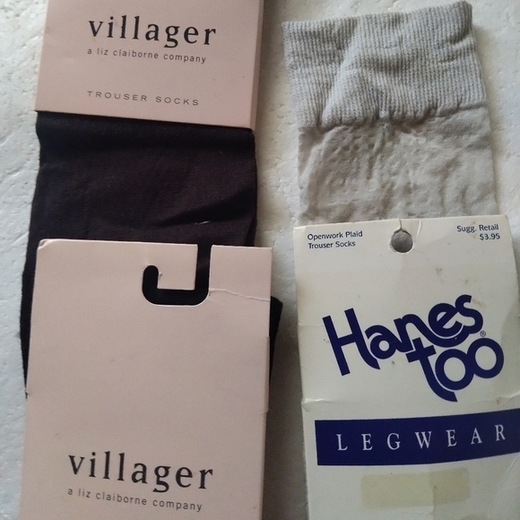 Trouser socks (3) nylon spandex lycra mix one size fits all 9-11 new with tags​ - Picture 1 of 9